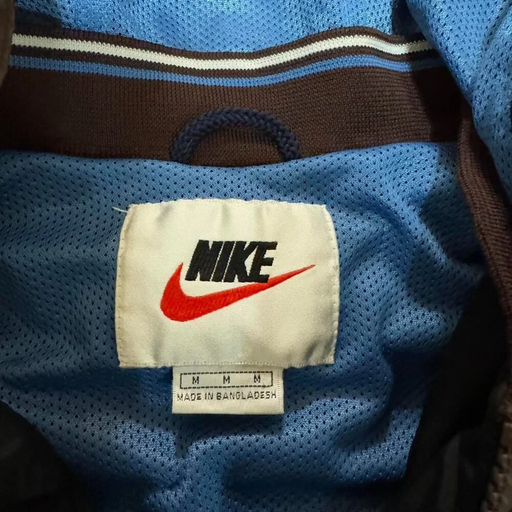 Vintage‎ 90s Nike Brown Embroidered Windbreaker Rain Coat
